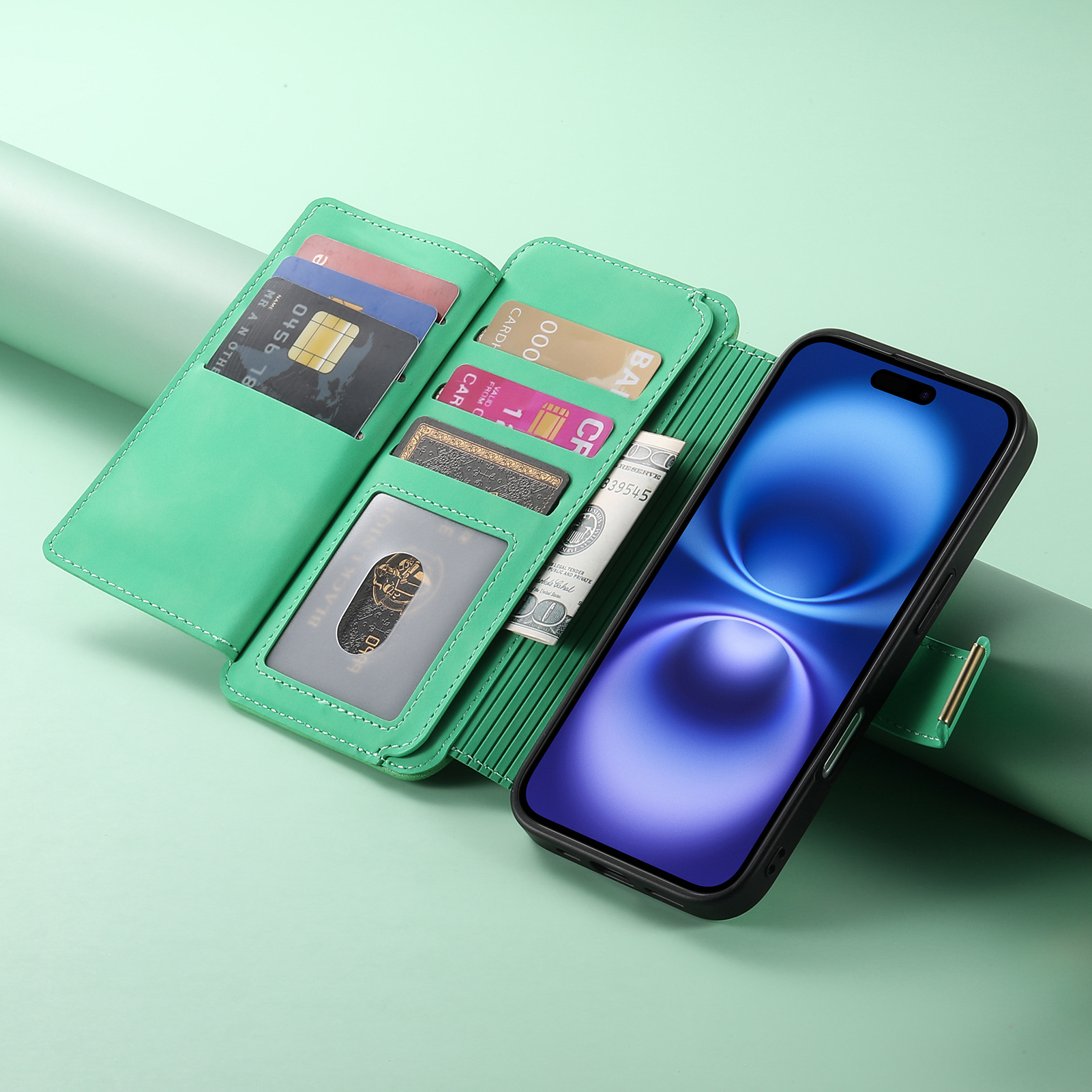 TechGlobe Cross-Border Magnetic Detachable Compatible With IPhone Quick Release 16 Flip Leather Case 15p_voghion.com