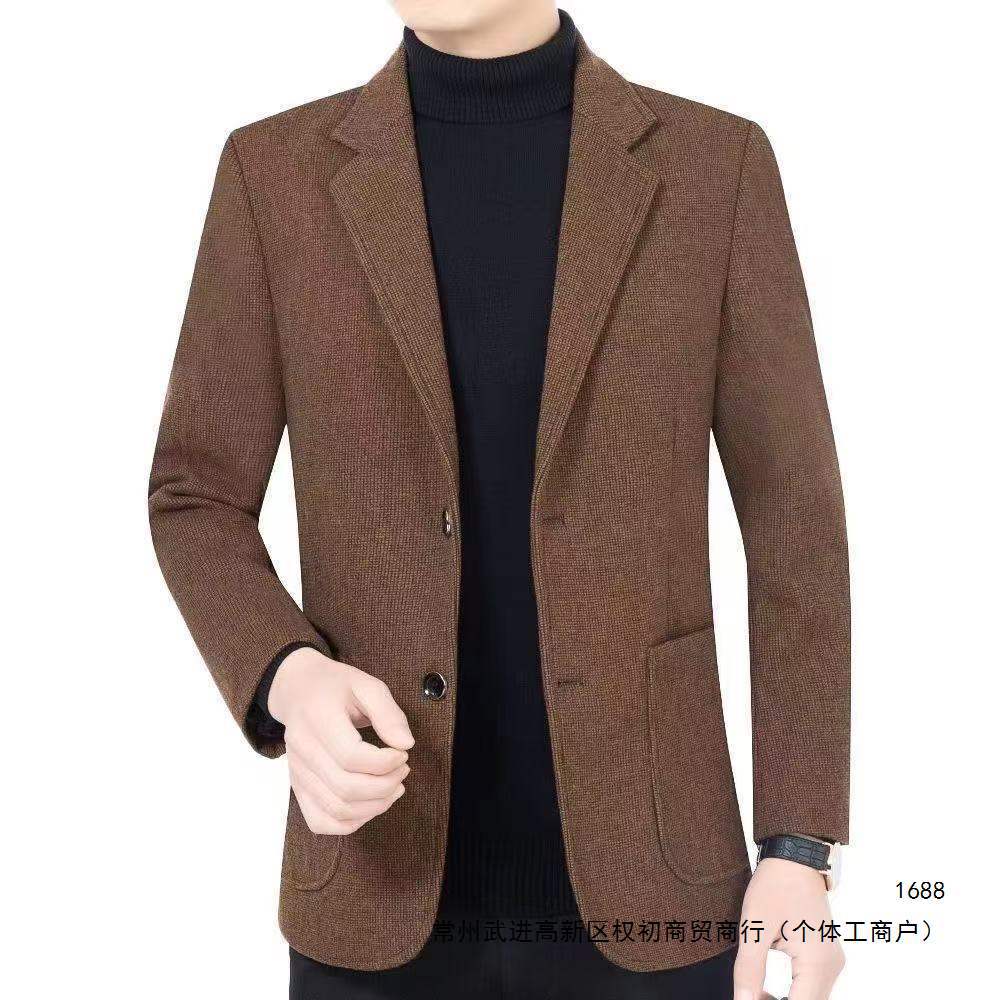 中年西服男士新款中年爸爸休闲西装上衣外套商务西服春秋单西