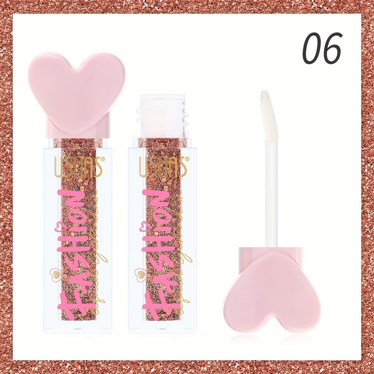 USHAS Sombra de ojos líquida de punto transfronterizo europeo y americano, película fina y brillante, sombra de ojos líquida impermeable de larga duración de alto brillo LG2533