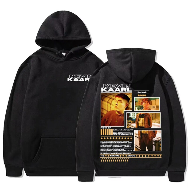 Rapper Kevin Cal Super Soda Tour 2025 Sweatshirts Men's Casual Plaid High Quality Sweatshirt Men