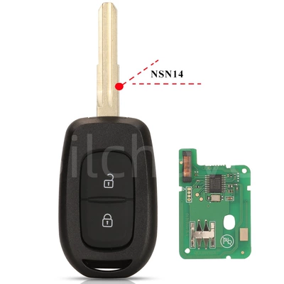 Suitable for Renault 2 key straight plate car remote key frequency 433mhz chip pcf7961M 4Achip (Car Keys) - nsn14