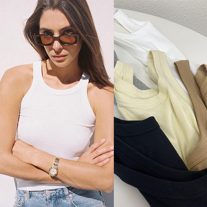 0657 Organic Ken Strip Cotton Five-color Tooling Slim Fit Inner Vest Spring and Summer New Product