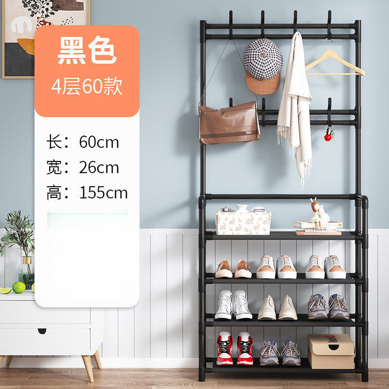 Estante de zapatos simple de almacenamiento multicapa puerta del gabinete de zapatos doméstico dormitorio de alquiler pequeño estante de almacenamiento a prueba de polvo