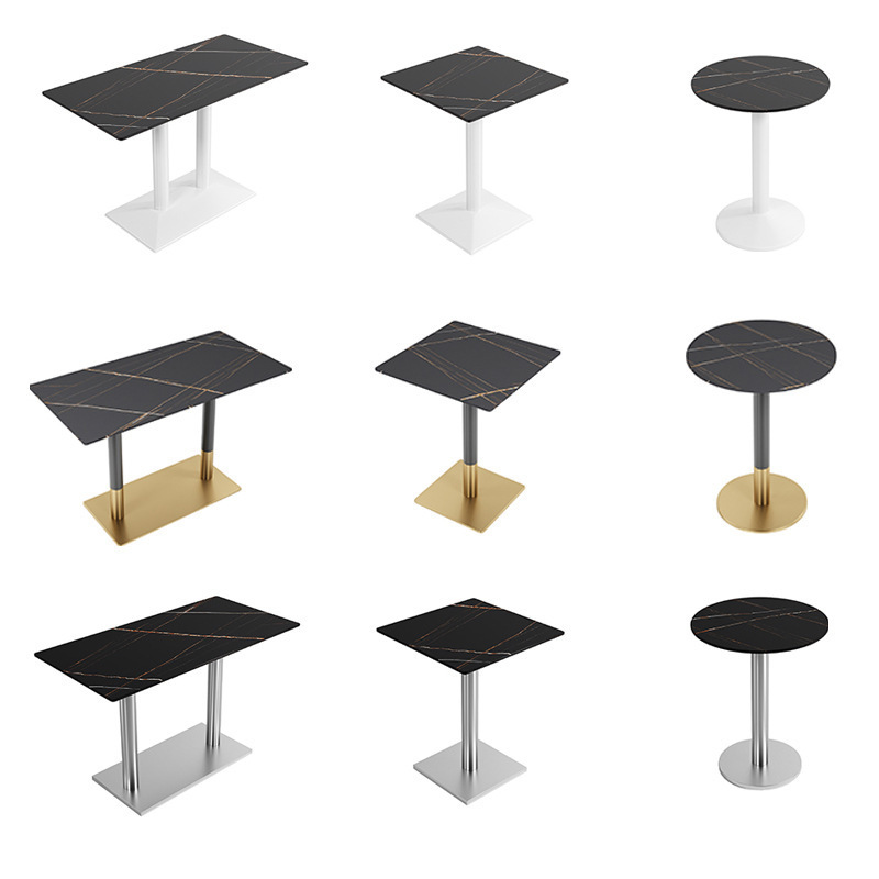 Light Luxury Quartz Countertop Milk Tea Shop, Western Restaurant, Caf&eacute;, Lounge Bar, BBQ & Hot Pot Restaurant &ndash; Sofa, Booth, Table, and Chair Combinations