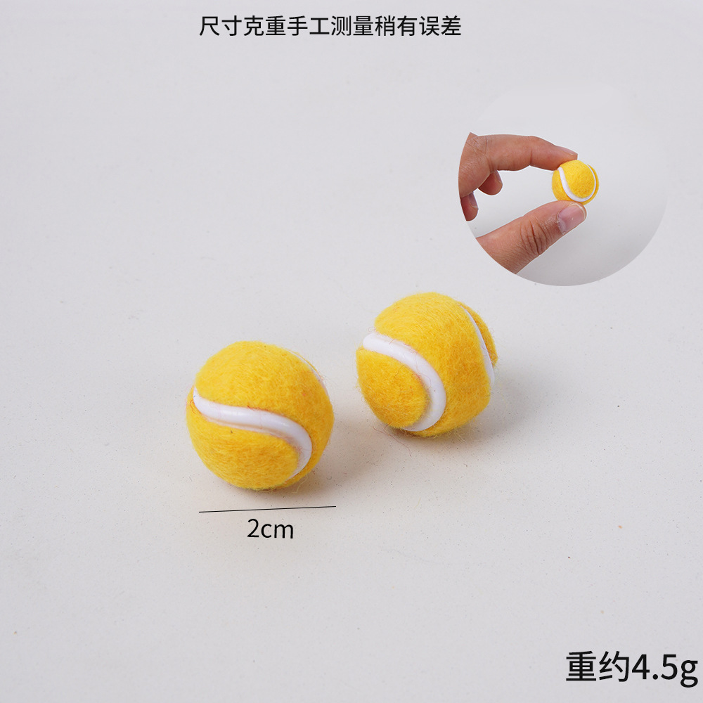 2cm 작은 노란색 테니스 공 - 버클 없음