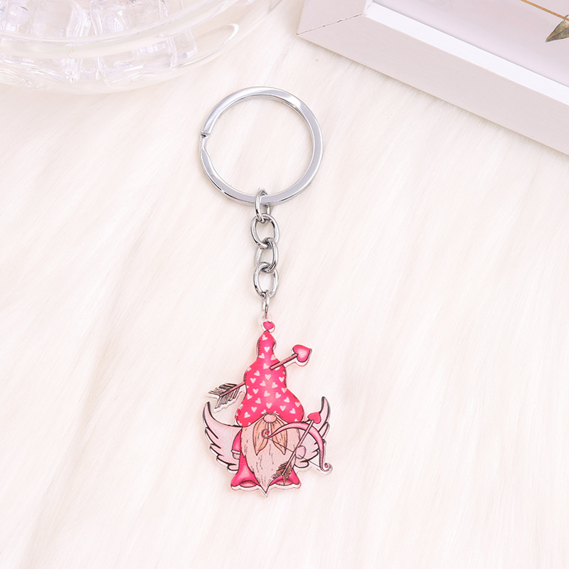 Casual Letter Heart Shape Stainless Steel Printing Valentine's Day Bag Pendant Keychain display picture 13
