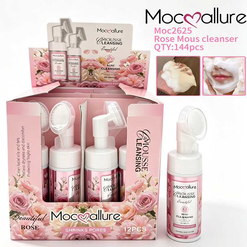 Mousse Limpiador Facial de Rosa, Limpieza Profunda, Control de Grasa