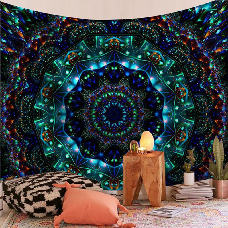 Cross-border tapestry Mandala series printed home tapestry wall hanging beach sitting blanket beach towel Amazon wish