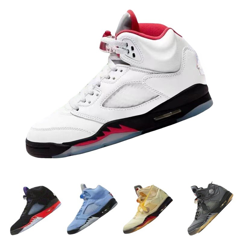 Foreign Trade Aj5 Men's High-Top Basketball Shoes, Jordan 5 Air-Cushioned Couple Basketball Shoes, Unisex Rukawa Kaede Flame Red Sports Shoes Foreign Trade Aj5 Men's High-Top Basketball Shoes, Jordan 5 Air-Cushioned Couple Basketball Shoes, Unisex Rukawa Kaede Flame Red Sports Shoes