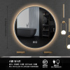 Gun gray border bathroom mirror LED light light light -free hole -free round hotel anti -fog touch screen wall hanging