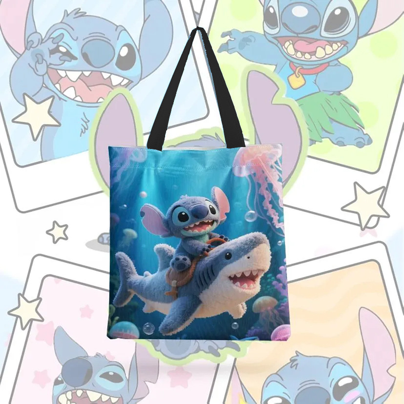 Bolsa de lona impresa de dibujos animados, bolsas de hombro, bolsas plegables, bolsas de mano, bolsas de compras, Amazon, comercio exterior