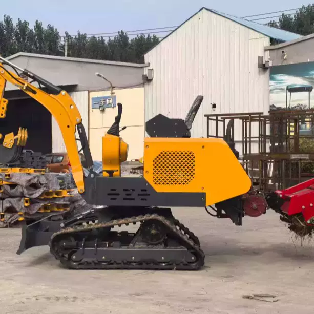 两头用小型挖机旋耕机农用挖掘耕作多功能微挖旋耕机挖耕一体机