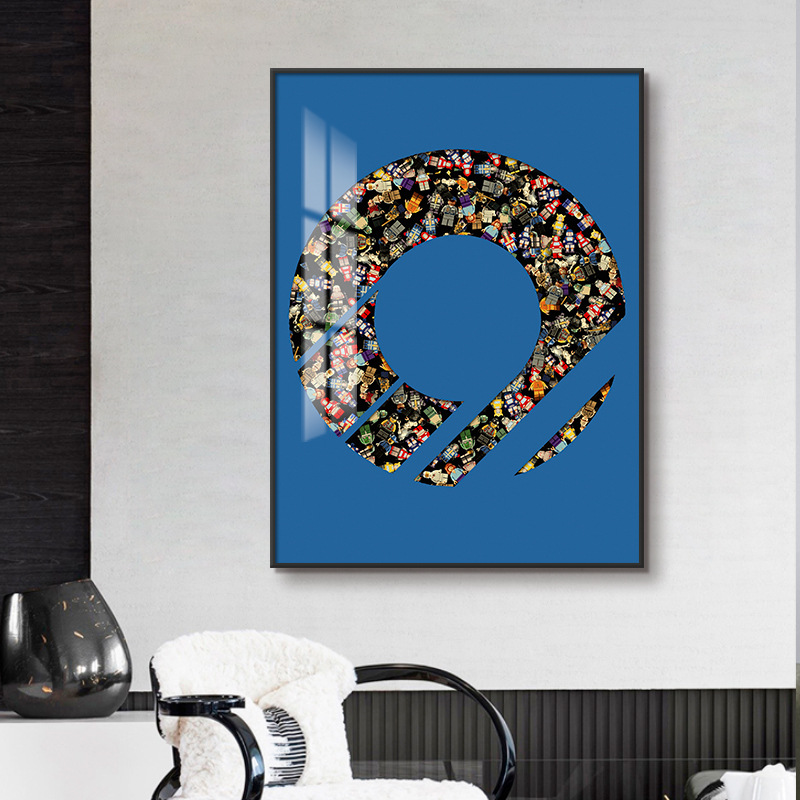 Bloques de construcción de Lego, pintura colgante, pintura decorativa tridimensional, pasillo de entrada, mural de entrada, dormitorio de niños, pared de comedor 3D