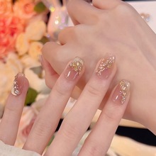 2025新款温柔气质冰茶色腮红猫眼美甲甜美冰奶昔清透感网红穿戴甲