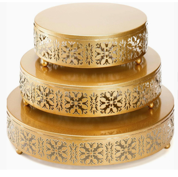 Estantes de pastel de hierro forjado transfronterizos de pie alto para bodas europeas props plato de pastel redondo bandeja de frutas bandeja de aperitivos