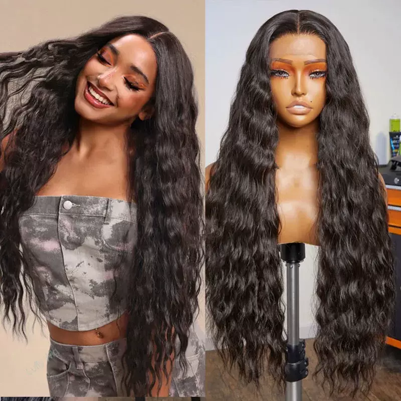 欧美式wigs 前蕾丝假发化纤全头套 时尚自然逼真非洲小卷长卷发