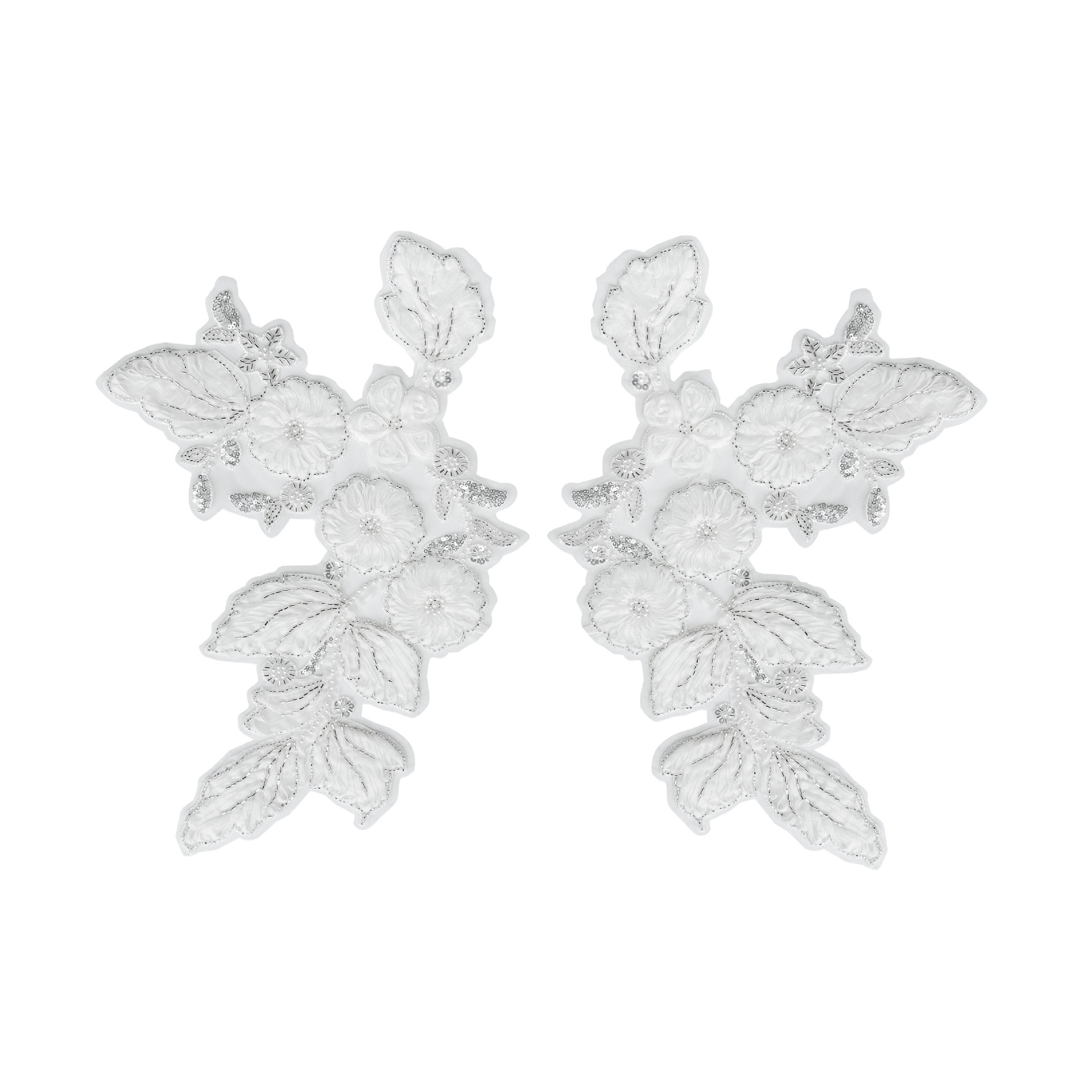 Flores tridimensionales blancas solubles en agua encaje encaje DIY ropa accesorios de decoración ropa collar flor patch