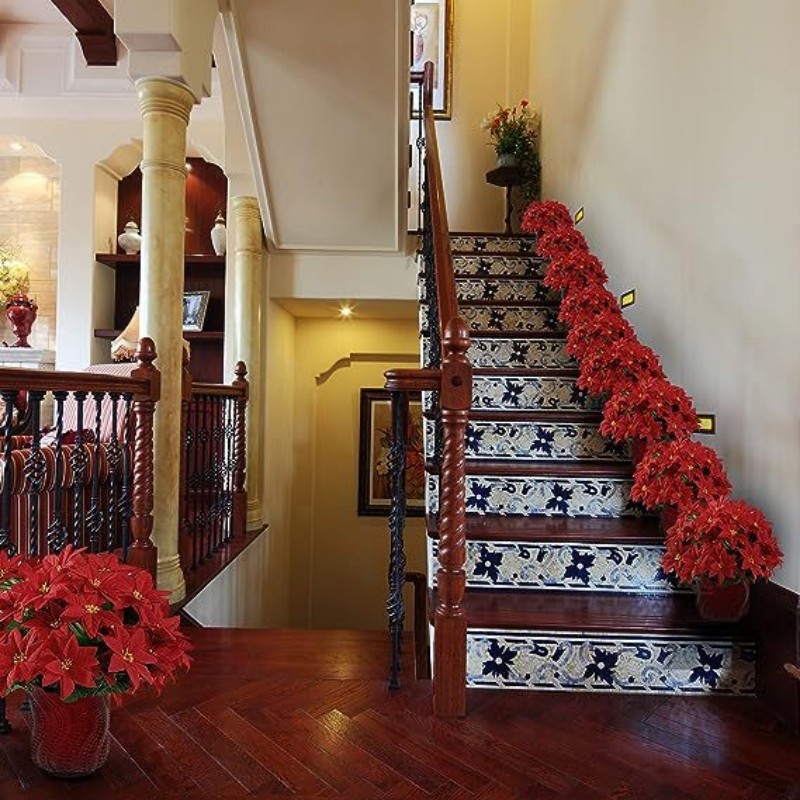クロスボーダーシミュレーションクリスマス装飾造花大紅花屋外装飾家庭生け花装飾プラスチック花メーカー直販|undefined