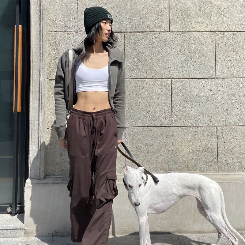 Lulu Original Dance Studio Work Pants for Women, Loose Fit, Mid-Waist, Pocketed, Butt-Lifting, Tapered Pants