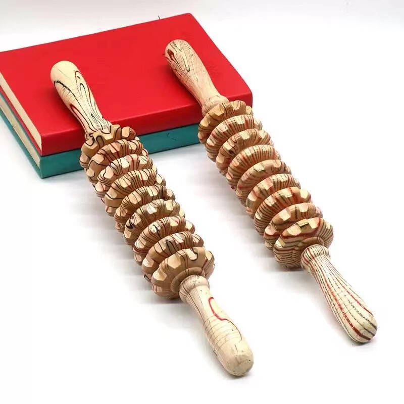Wooden muscle relaxation mace massager roller fitness meridian yoga stick thin leg cervical roller massage stick