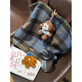 小众复古毛呢格纹托特包学生上课手提包2024秋季新款大容单肩包女