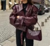 Long-sleeve, burgundy jacket