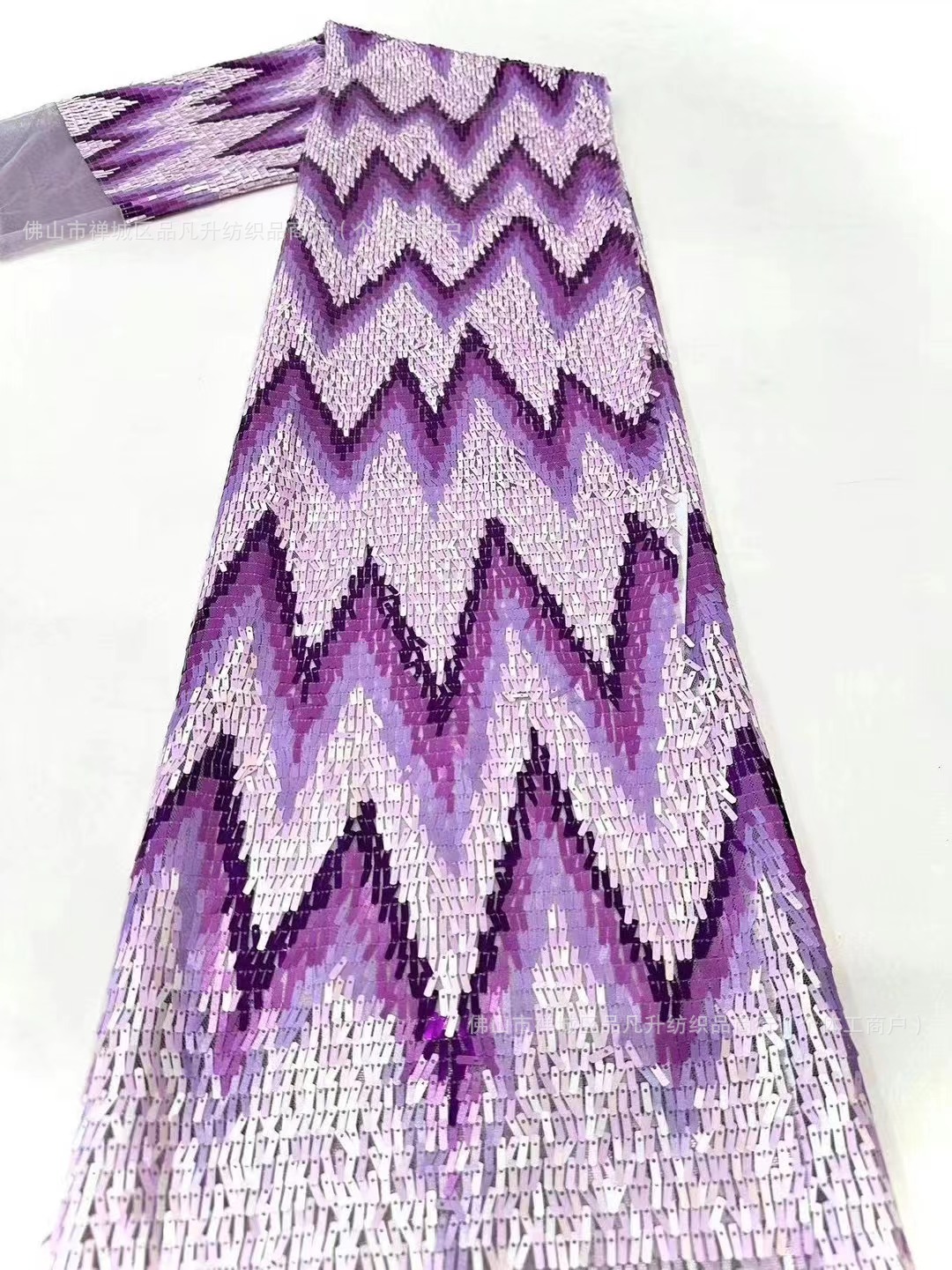 Sequinilla elástica red de alta fijación tela de vestido de moda onda multicolor tela sequinilla comercio exterior transfronterizo spot image 12