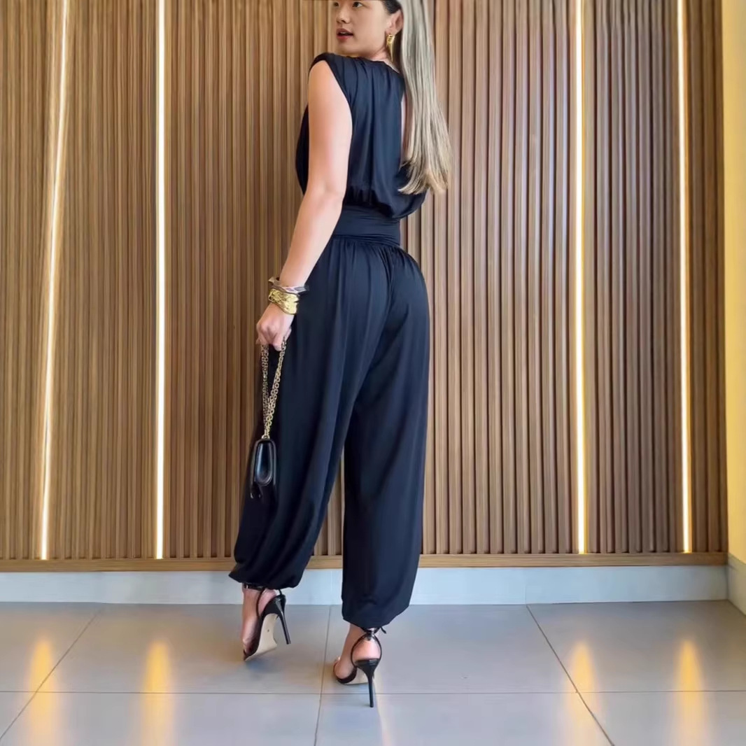 New Women's Casual Jumpsuit Yoga Wear With Lantern Pants Dance Exercise Trousers_ecoleips.com