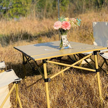 戶外桌椅套裝折疊燒烤野餐桌便攜式車載用品露營桌子鋁合金蛋卷桌