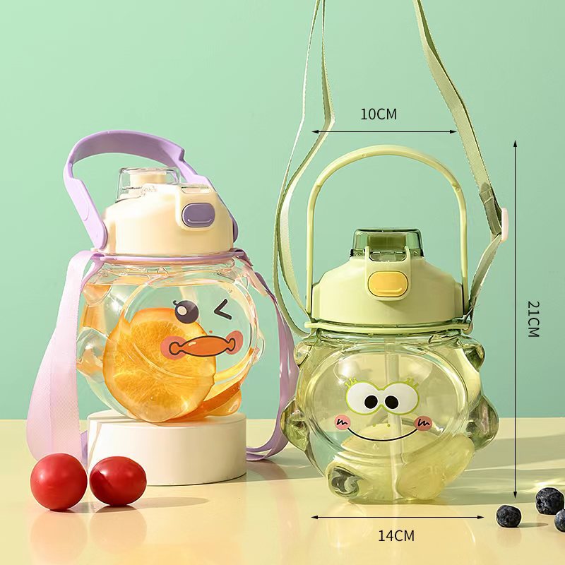 Fábrica personalizada Yitongpc taza de abdomen 1000ml taza de cubierta de rebote para niñas taza de paja de plástico portátil