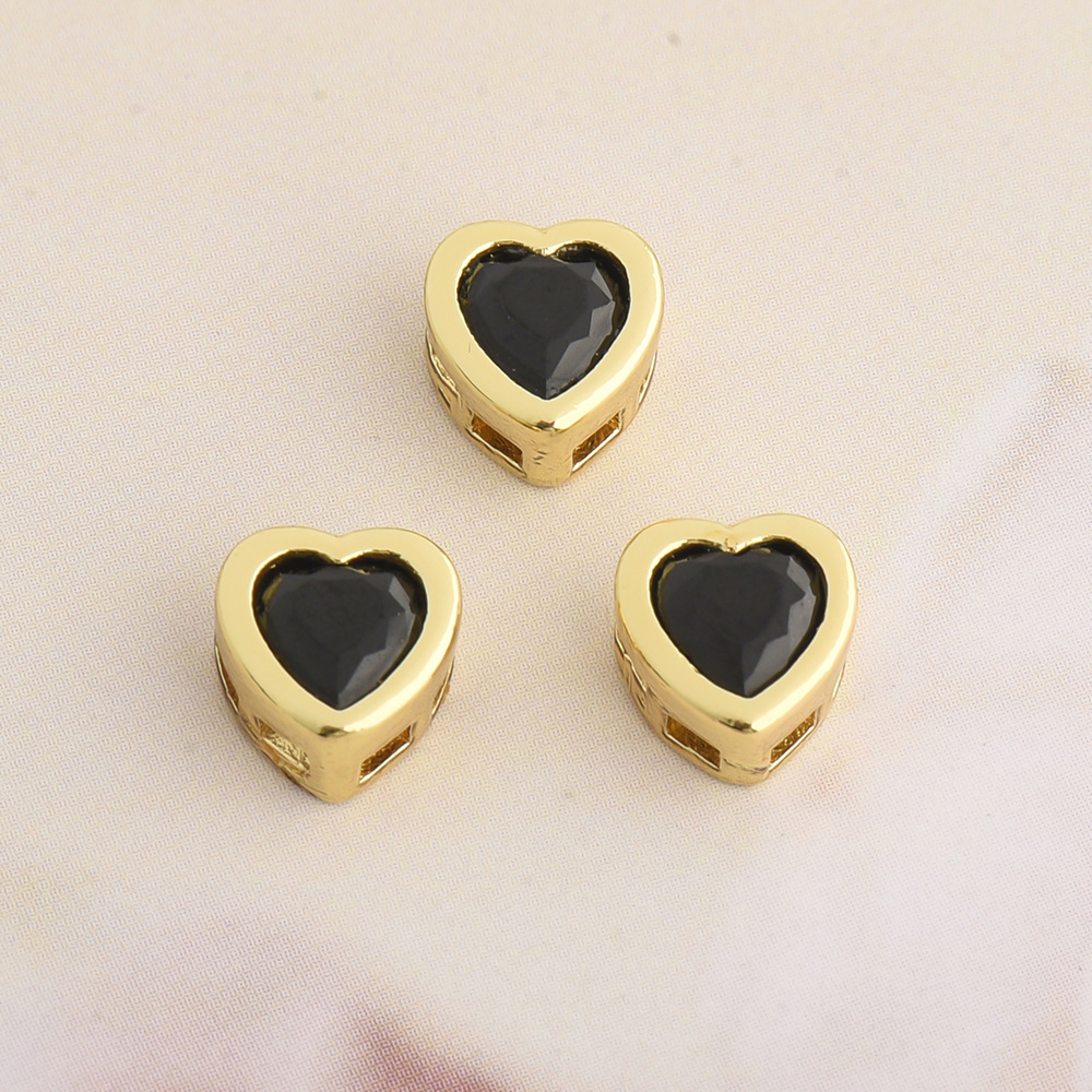 Plating Design 1 Piece Copper Zircon Heart Shape