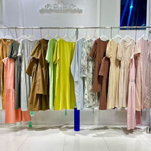 笛奥世家品牌大版连衣裙2025夏简约优雅商场撤柜批发石井尾货走份