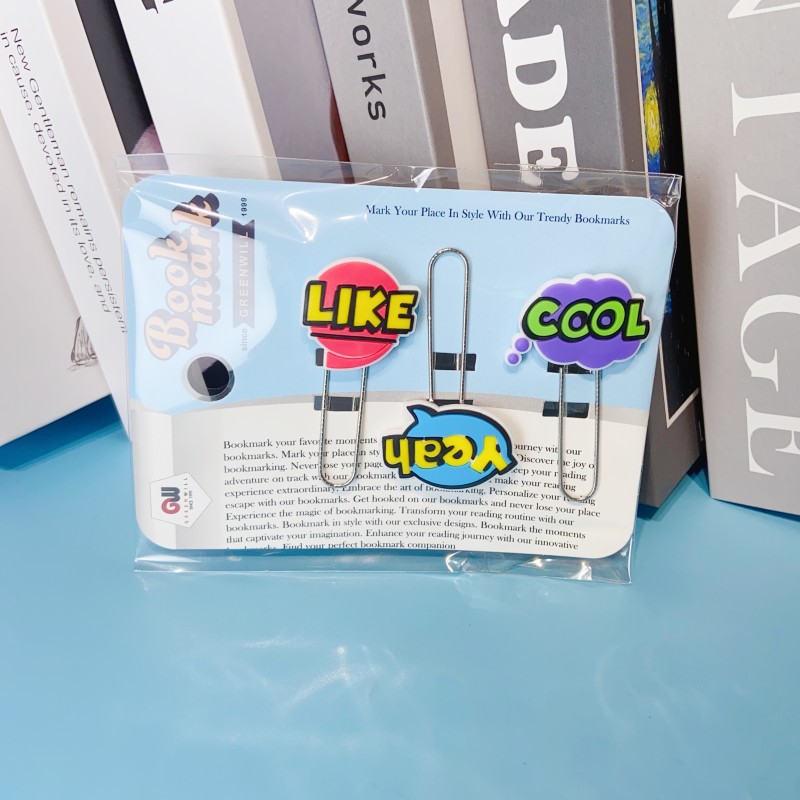 Caricaturas lindas palabras marcadores clip