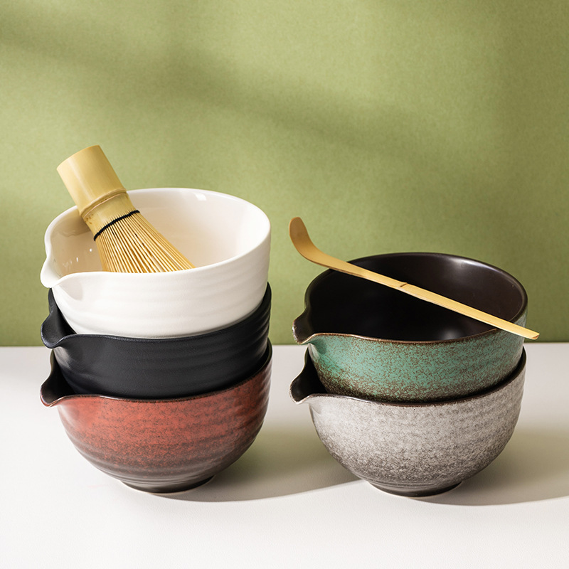 Cross-border Matcha Bowl Japanese Style Matcha Song Dynasty Tea Point Tool Ceramic Tea Bowl Tea Cup Mixer Matcha Brush