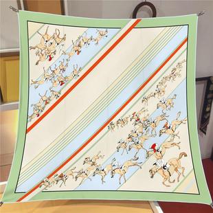 [galloping horse] 90x 90cm twill silk silk satin silk thin scarf scarf shawl ladies