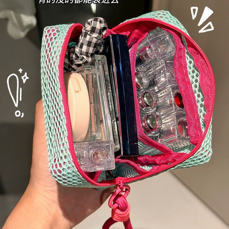 Bolsa de tofu de dopamina mini malla de viaje portátil bolsa de almacenamiento de cosméticos de lavado bolsa de maquillaje bolsa de almacenamiento de malla