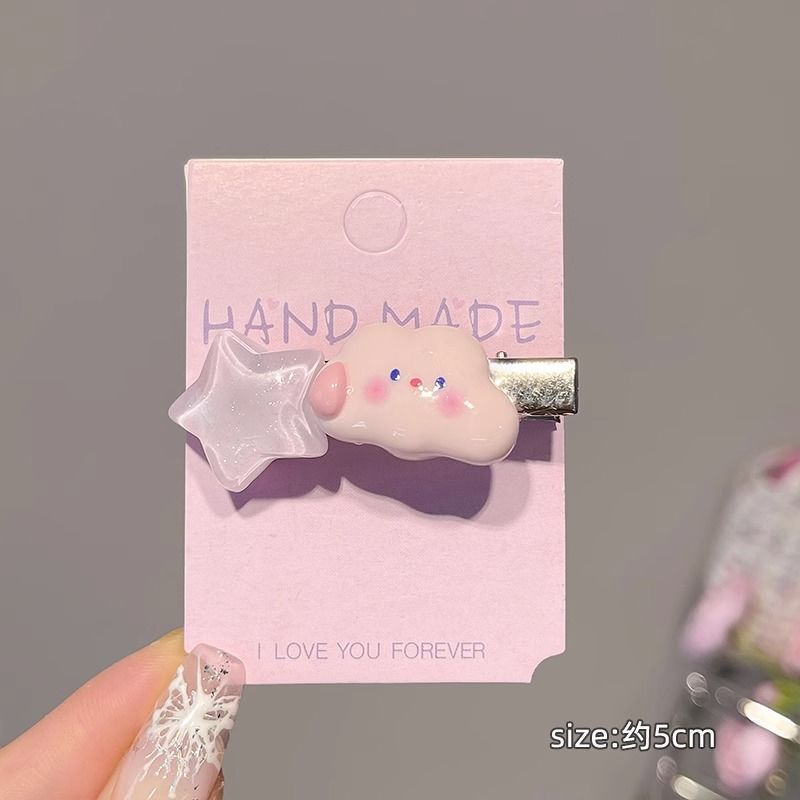 La nueva horquilla de dopamina rosa, la horquilla de flequillo lateral de alta calidad, los accesorios para el cabello de principios de primavera dulces y lindos, la pinza lateral de todo fósforo