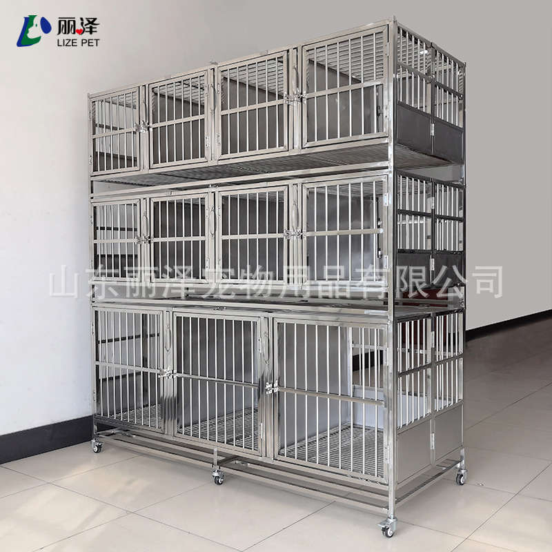 丽泽11间折叠宠物笼dog cage 不锈钢狗笼大型宠物子母笼大型犬