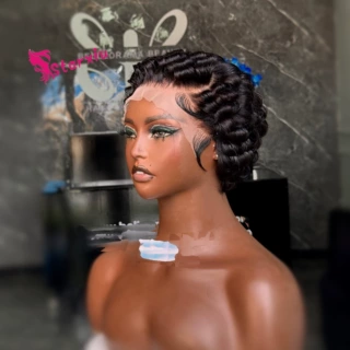 Short Lace Front Wigs Human Hair for Women Short pixie cut w