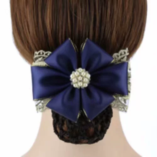 High-end professional head Flower Net pocket hospital nurse mobile telecom Korean version of work bow hairpin hair net hairpin