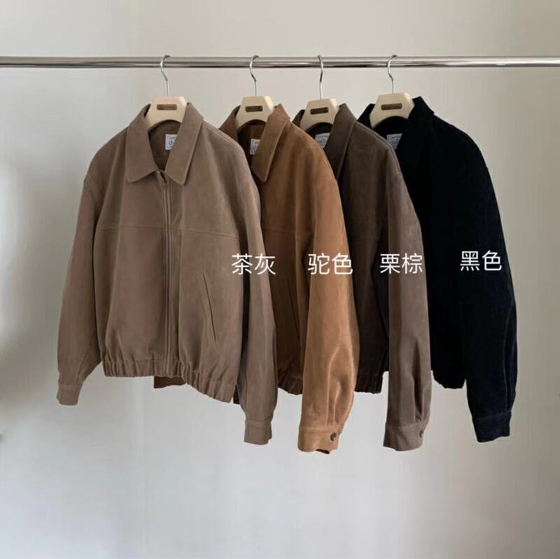 厂家直销尺寸已更新 法式复古感代款拉链皮绒短外套|undefined