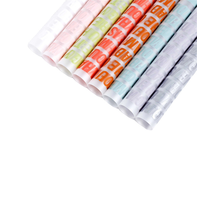 Flores de fábrica de fiestas al por mayor transfronterizos inglés impresión de niebla de papel de embalaje de flores impermeable florista paquete de papel