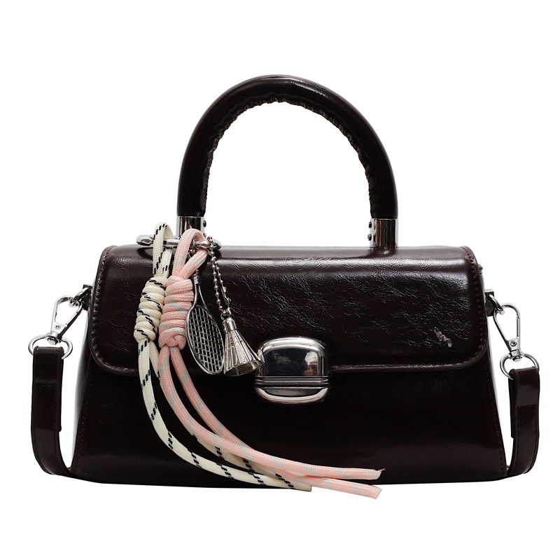 Bolso pequeño de cuero de cera de aceite de súper fuego de comercio exterior 2025 nuevo bolso cuadrado pequeño retro salvaje bolso bandolera de moda casual