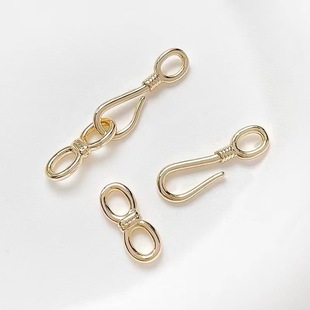 Zhongxing Jewelry diy Bracelet Necklace Coil Connector Hot Selling Copper Plated 18K True Gold Copper Connection Buckle Jewelry Hook Buckle