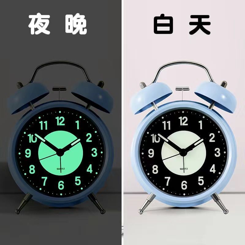 学生向けの特大チャイム目覚まし時計、大音量の金属製のインターネット有名人の寝室のミュート充電式チャイム|undefined