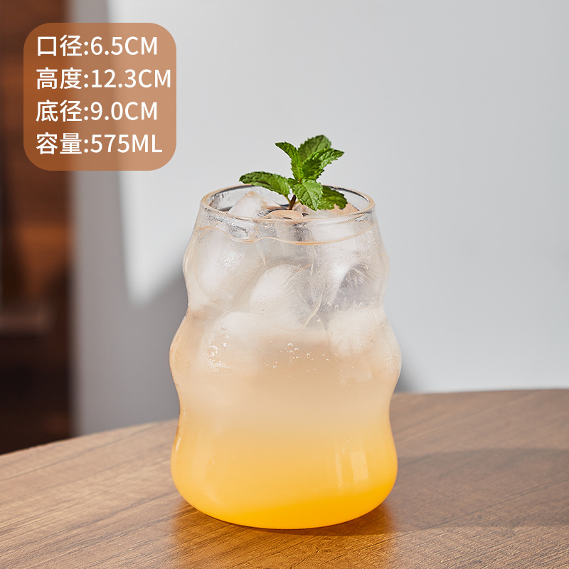 ins云朵杯玻璃杯透明高颜值胖胖杯家用创意云朵冰川杯茶杯果汁杯|undefined