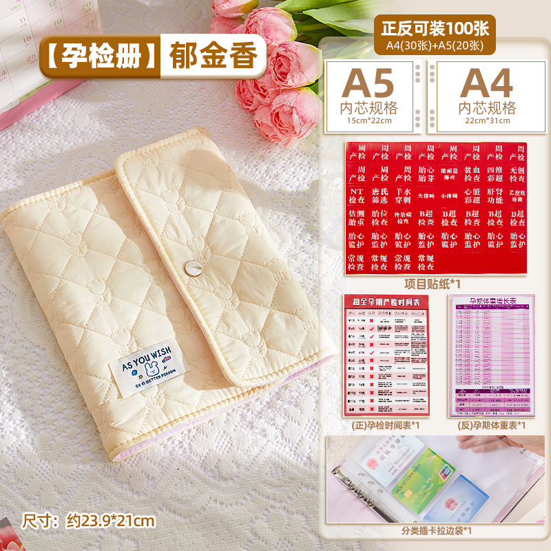 A5 libro de registro de registro de embarazo y maternidad carpeta de tela enrollables informe manual de archivo de embarazo A4 libro de datos