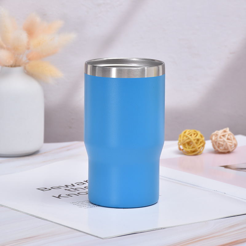 Pulverización de plástico 14oz de acero inoxidable doble cubierta multifuncional tanque frío oficina de negocios Taza de coche taza de helado al aire libre