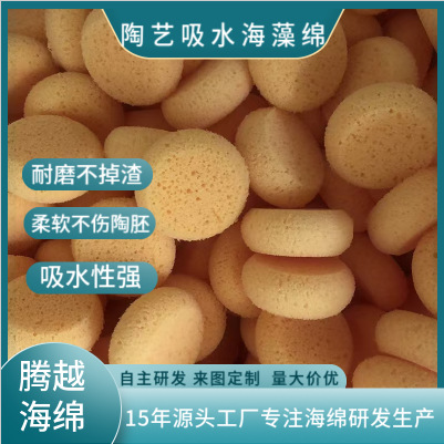 颜料陶艺清洁海绵DY绘画补水擦底圆形海绵泥塑坯拉打磨吸水海绵擦