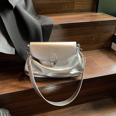 銀色腋下包2023新款質感小眾單肩包軟皮小女包時尚洋氣手提包批發